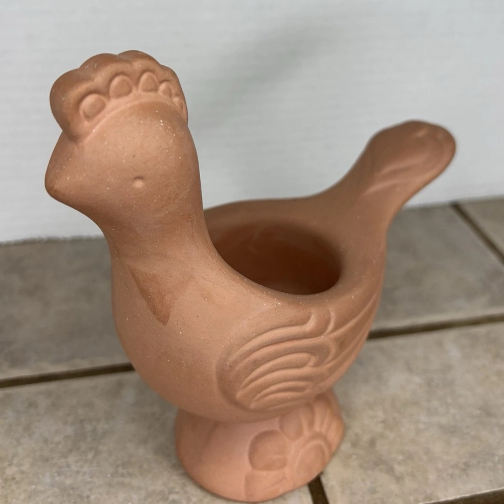 Vintage Avon TerraCotta Chicken/Rooster Tea light Candle pre-owned
